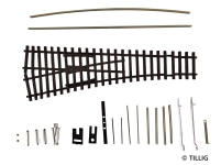 Tillig 83432 - TT Einfache Weiche EW1 links 15°, Länge 129,5 mm - Bausatz